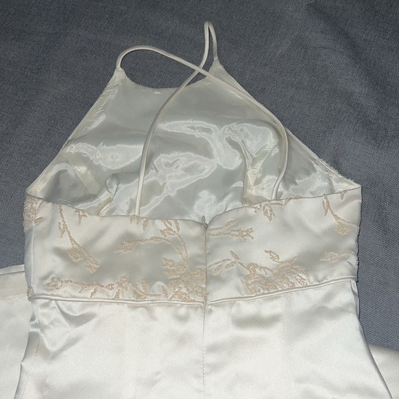 Ivory/cream dress with spaghetti straps and a zipper in the back. Gently used. - Picture 10 of 11